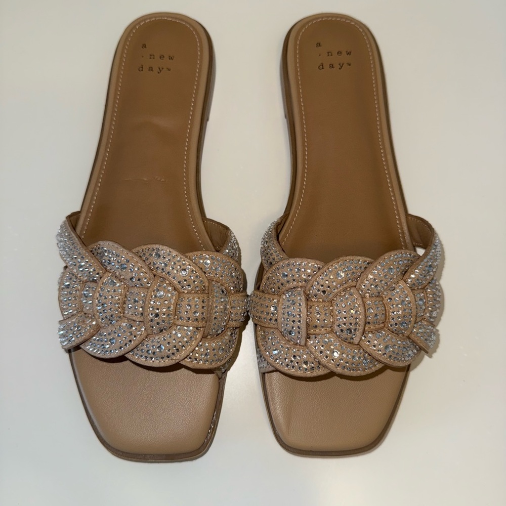 Women's Tan Slide Sandals